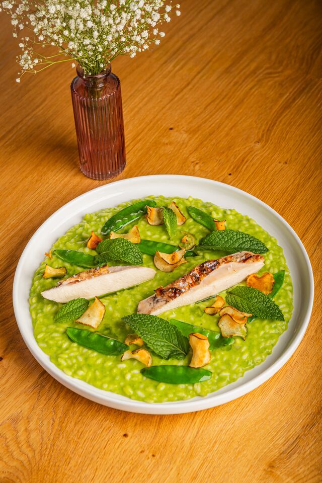 Hráškové risotto
