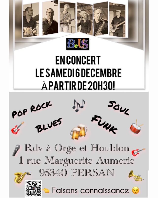 Concert des Be Us Samedi 6 décembre à 20h30