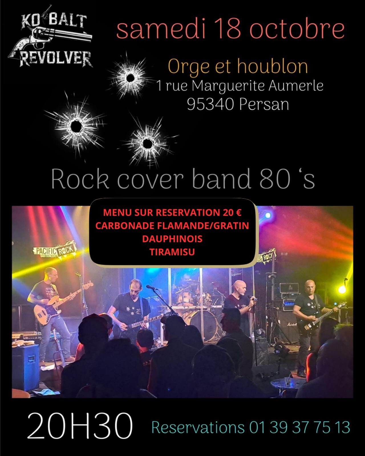 Repas Concert des Kobalt Revolver - Samedi 18 octobree à 20h30