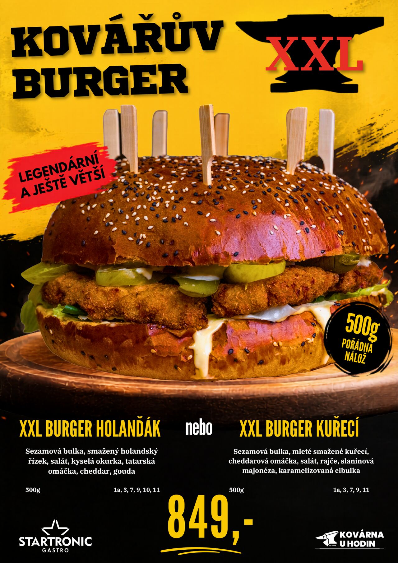 Kovářův burger XXL. Troufnete si?