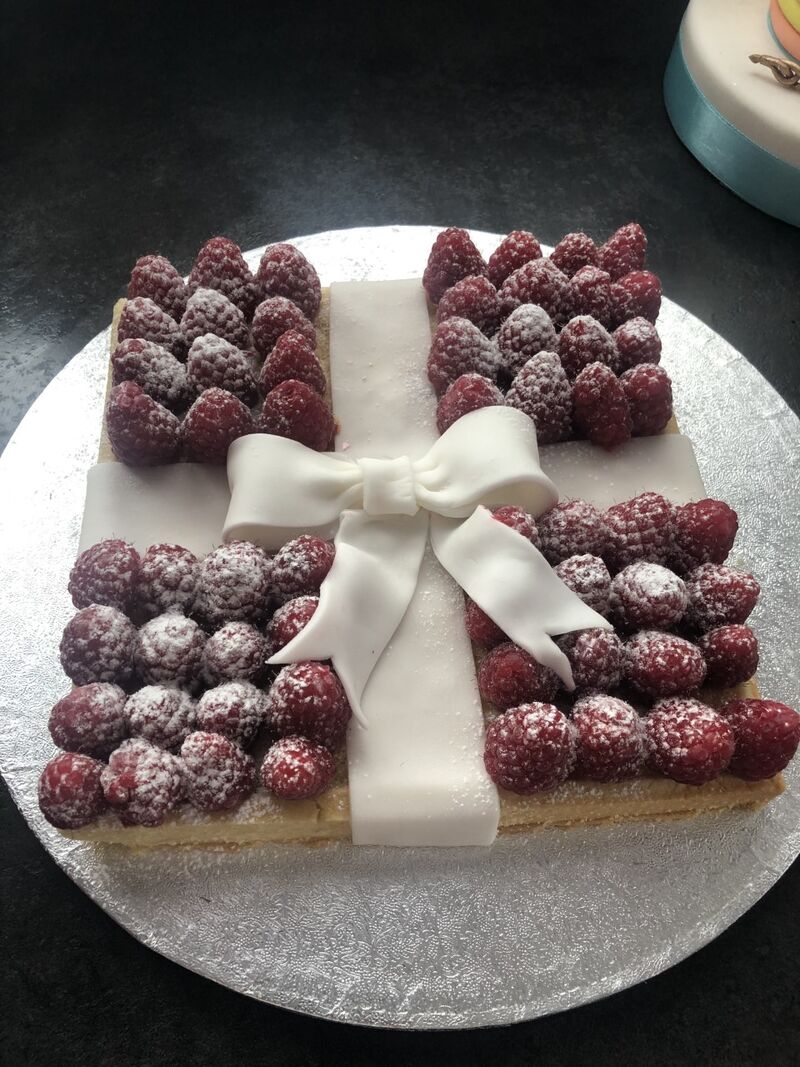 Tarte aux framboises avec crème d'amandes