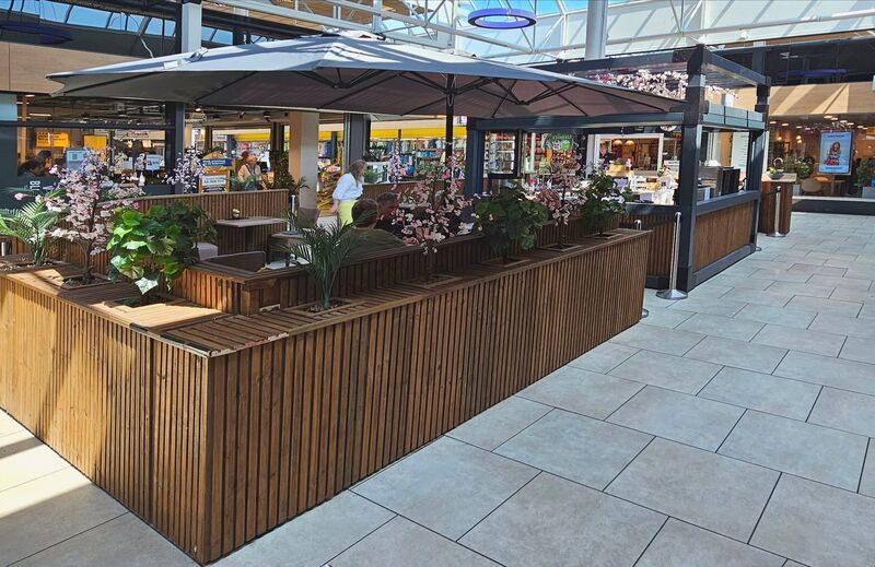 Achterkant van het terras