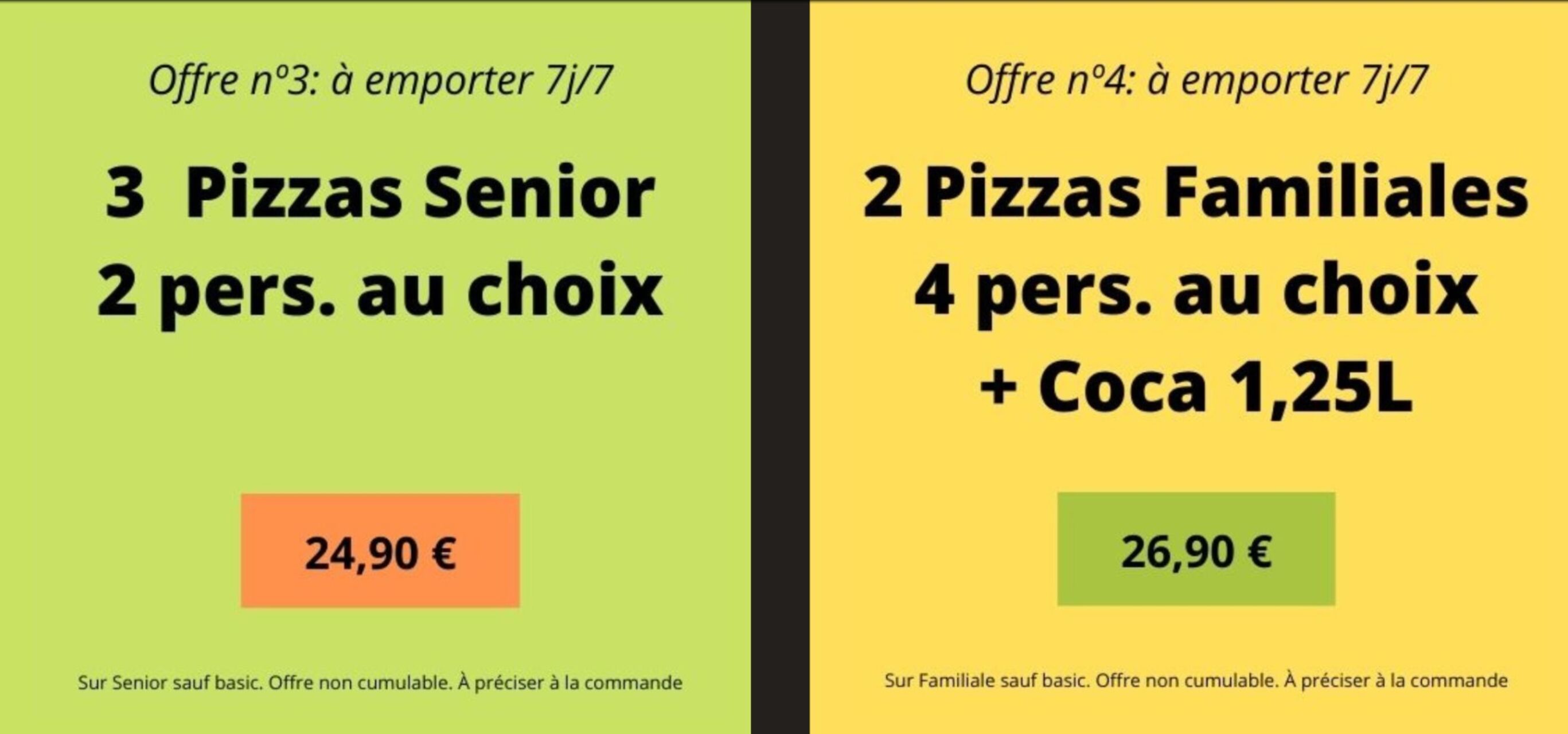Offre Pizza à emporter