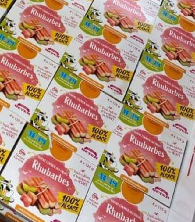 Yaourts fermiers 100% Alsace rhubarbe Ferme Adam - 4x125gr - 2,45€