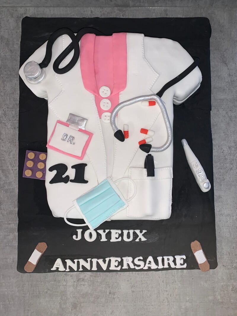 Thème médical, biscuit vanille et crème vanille