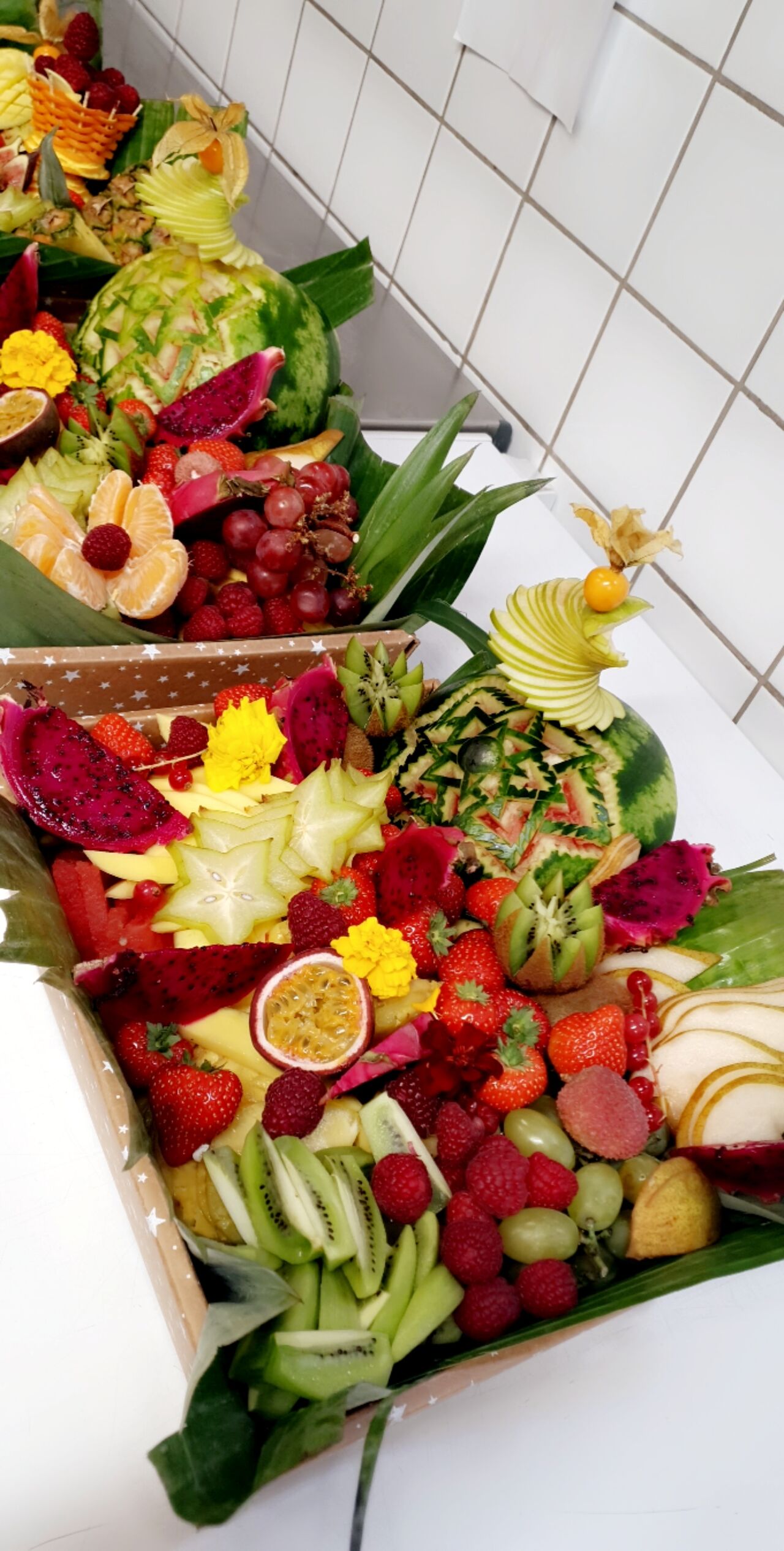 corbeille de fruit pour les magasins boulanger 