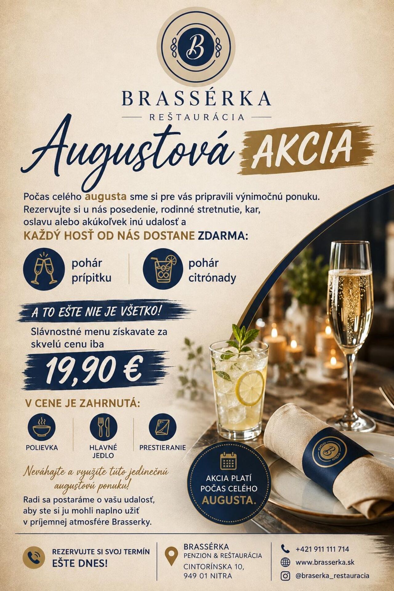 ✨ Augustová akcia v Brasserke ✨