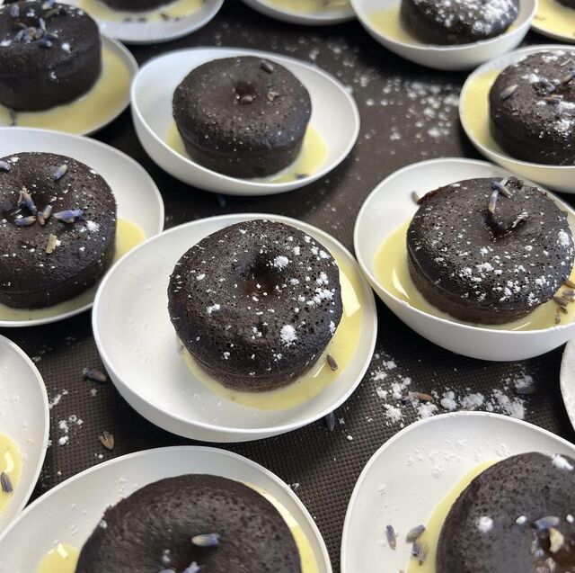 Mini Moelleux au chocolat, fleurs de lavande