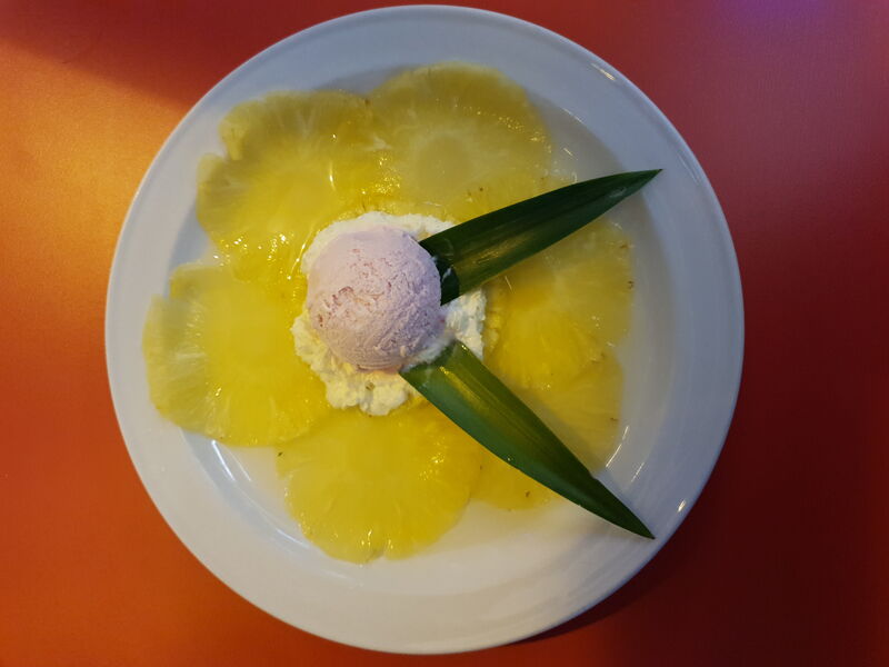 Carpaccio de piña.... una delicia