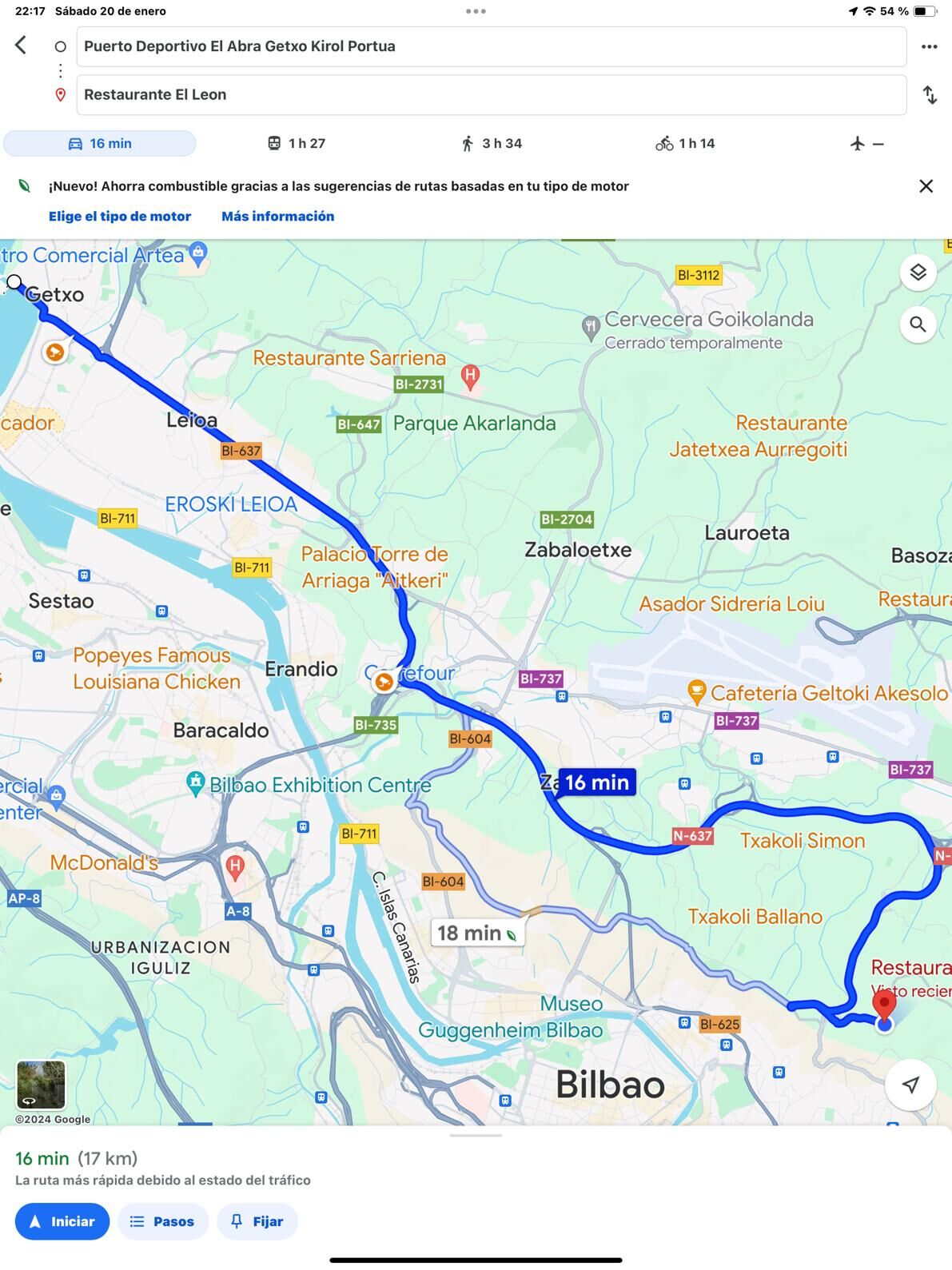 Desde el Puerto Deportivo de Getxo