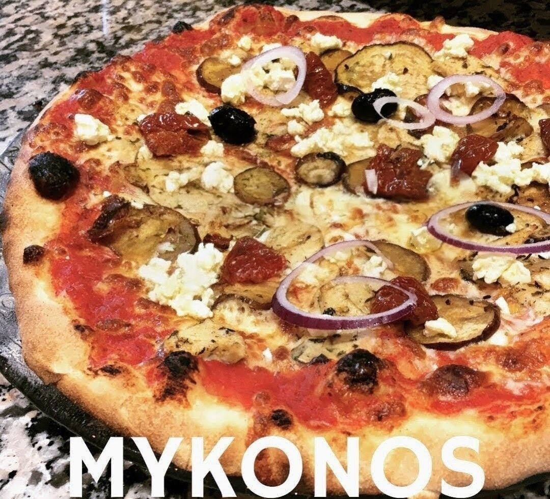 La pizza du mois d'août La Mykonos