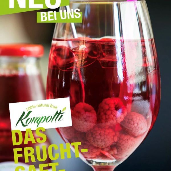 Kompotti-das Fruchtsaftgetränk mit echten,
natürlichen Früchten 0,33ltr. Flasche € 1,90