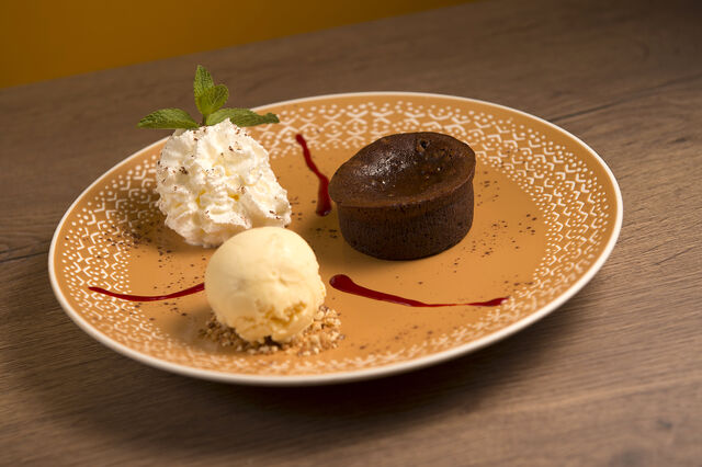 mi cuit au chocolat maison, glace vanille