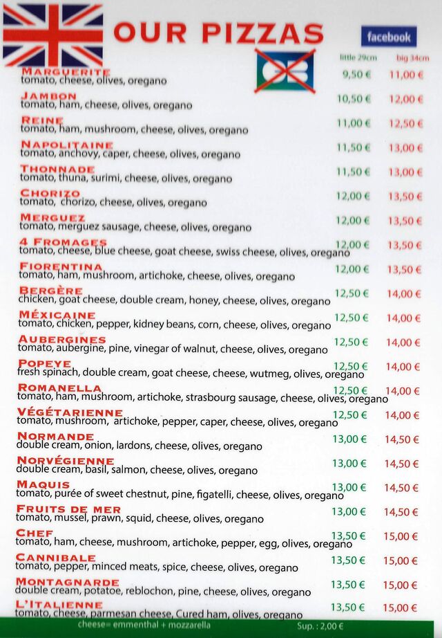 our price in English