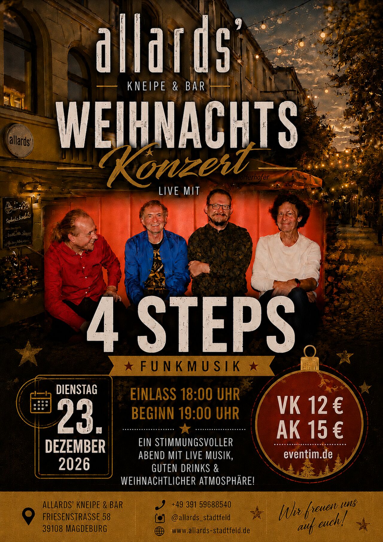 Weihnachtskonzert mit den 4Steps