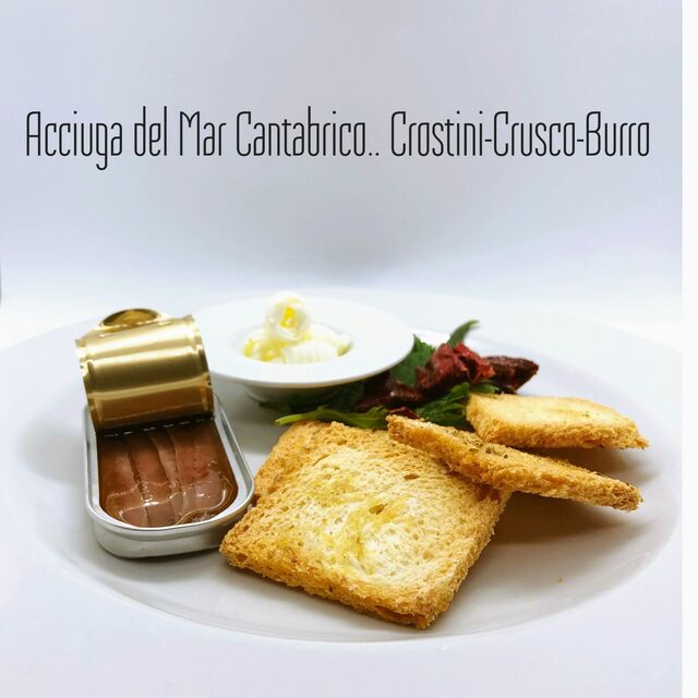 Acciughe mar Cantabrico e crostini