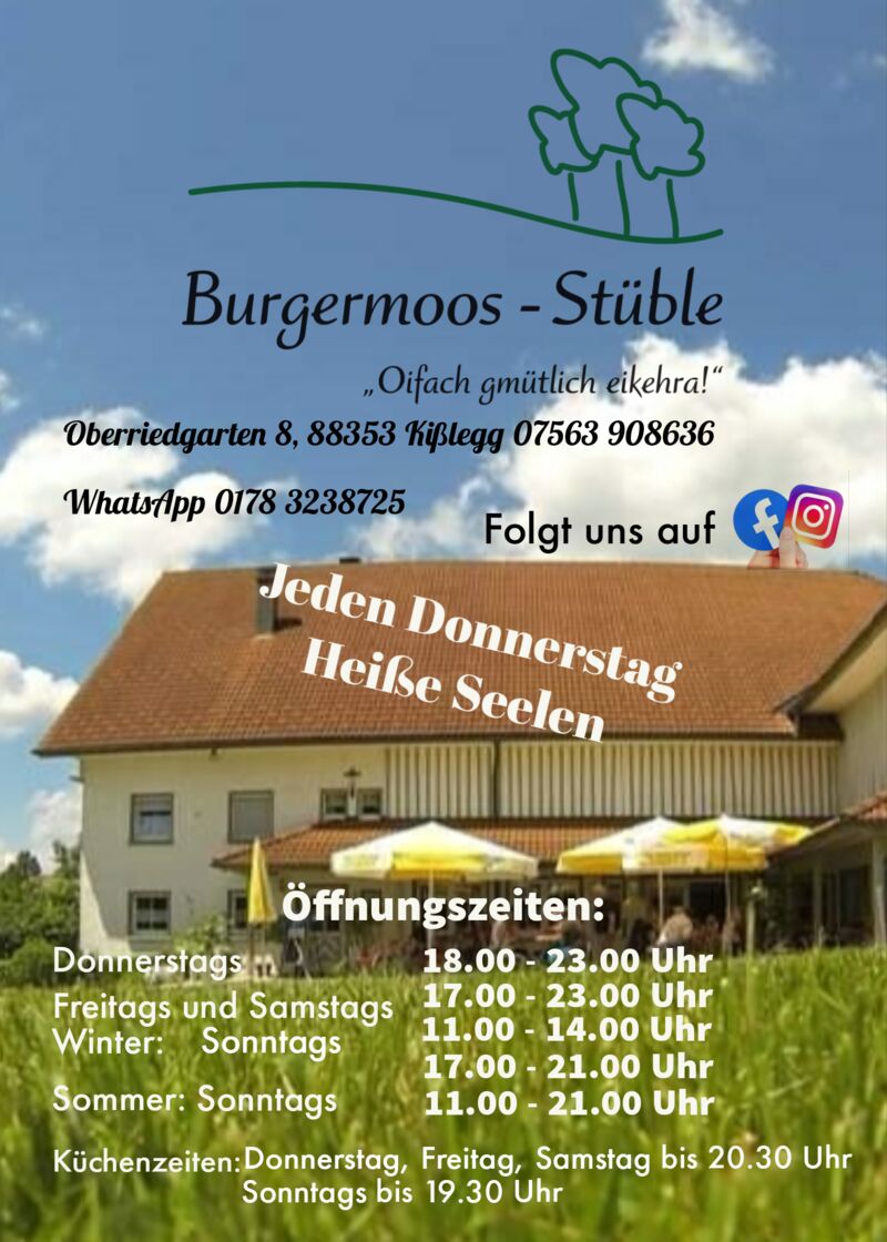 Burgermoos-Stüble - Kißlegg | Deutsche Küche in meiner Nähe | Jetzt  reservieren
