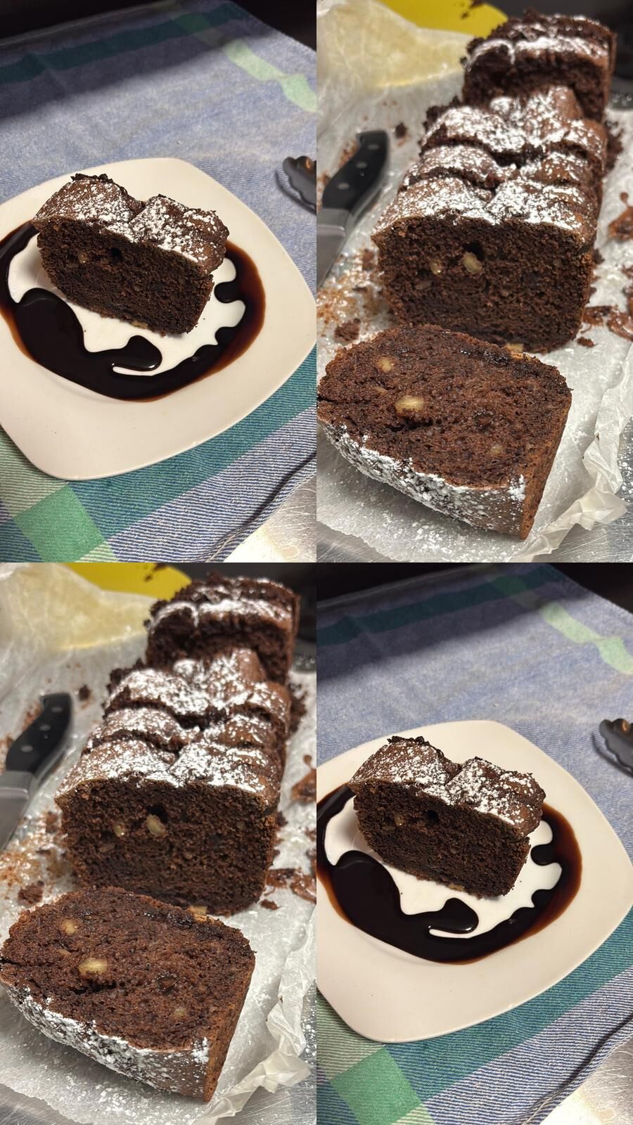 Bizcocho de nueces con chocolate 