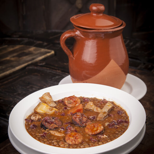 Lentejas estofadas caseras.