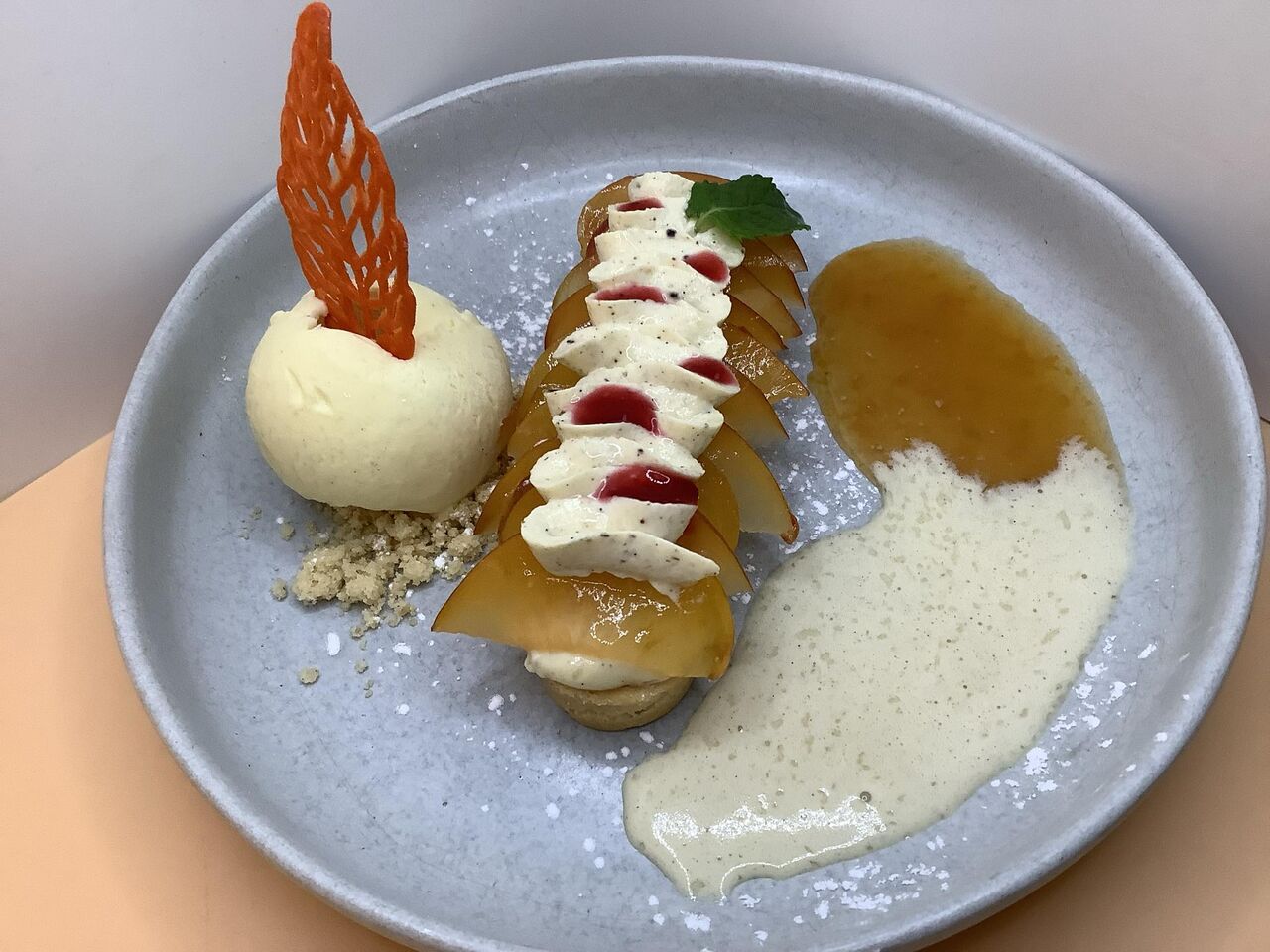 Tartelette vanille et pêche