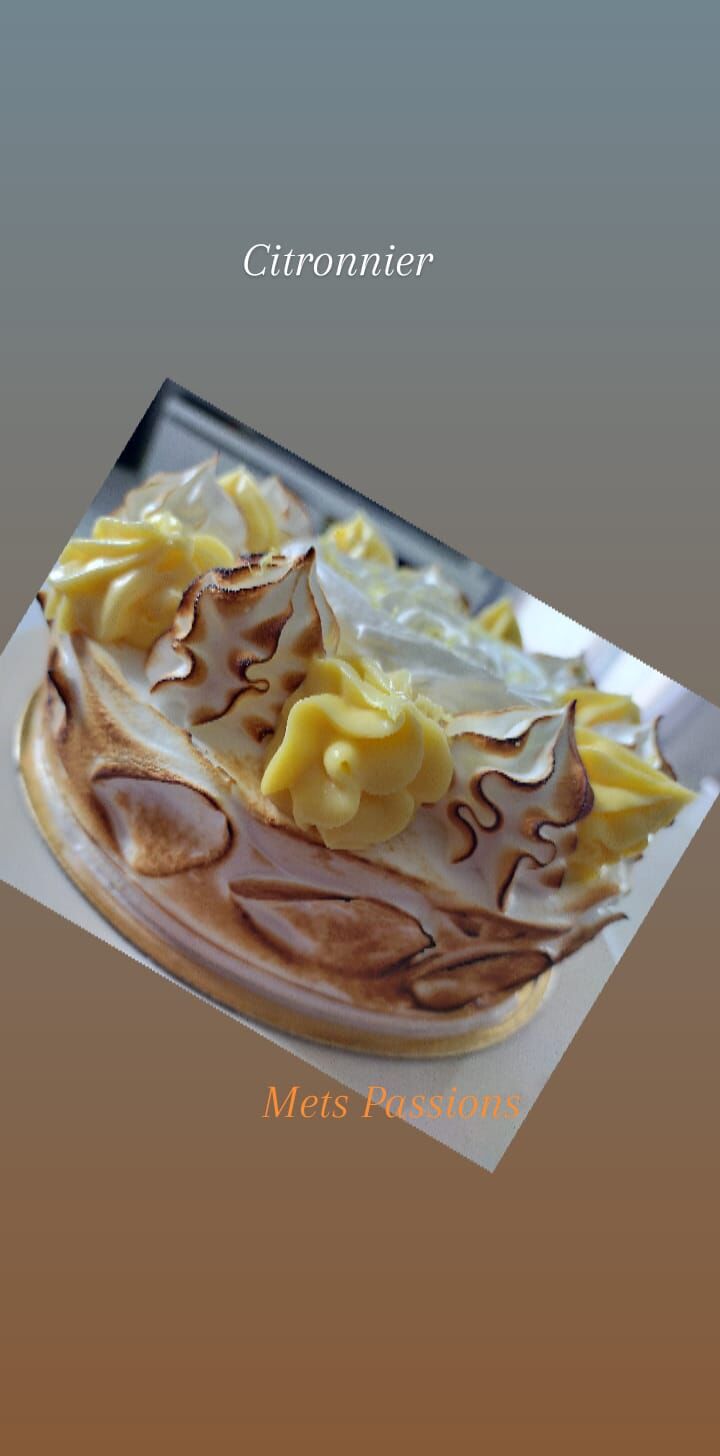 Citronnier
Génoise parfum citron
Crème citron et meringue italienne