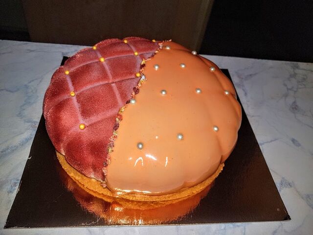 Gâteau coussin (duo glaçage miroir et velours) 