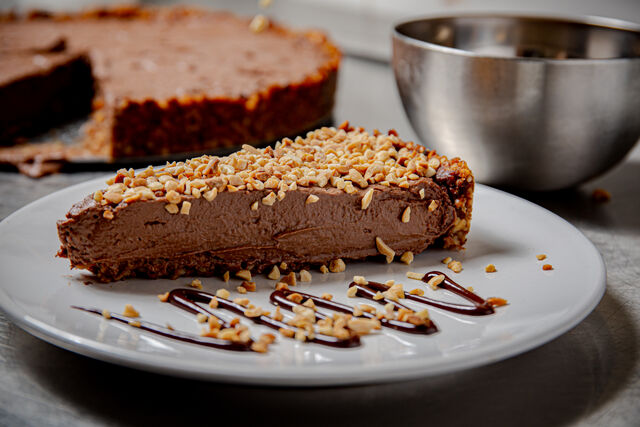 Tarte chocolate e amendoim