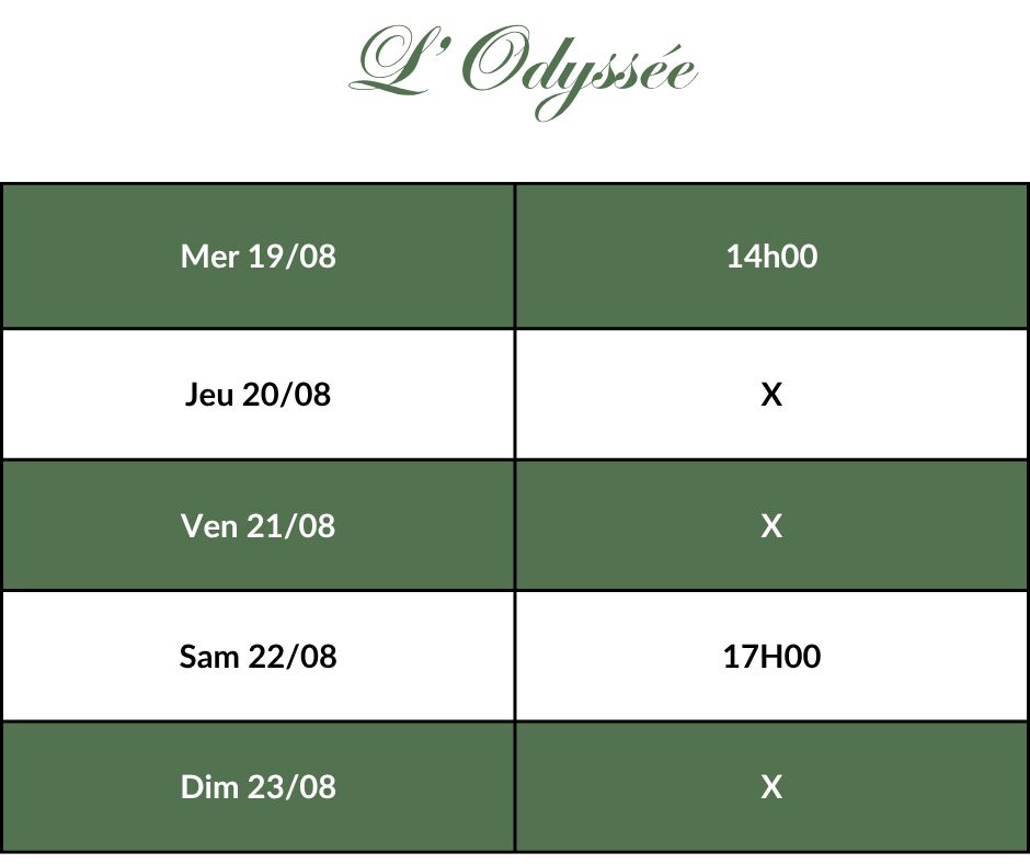 DE LA COMEDIE-FRANCAISE - Horaires