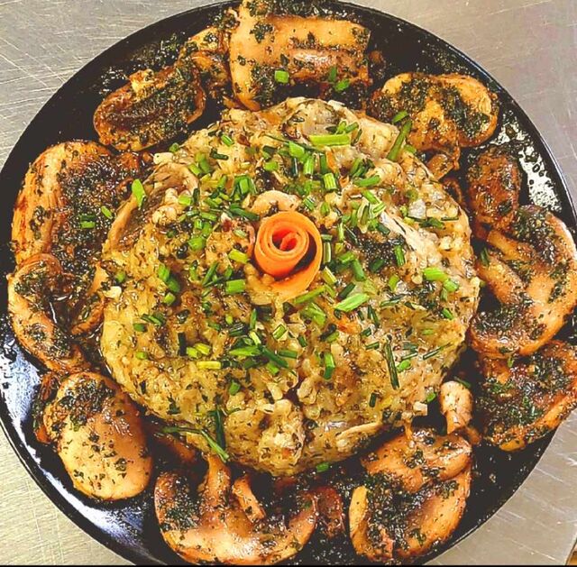 risotto au poulet et aux champignons 