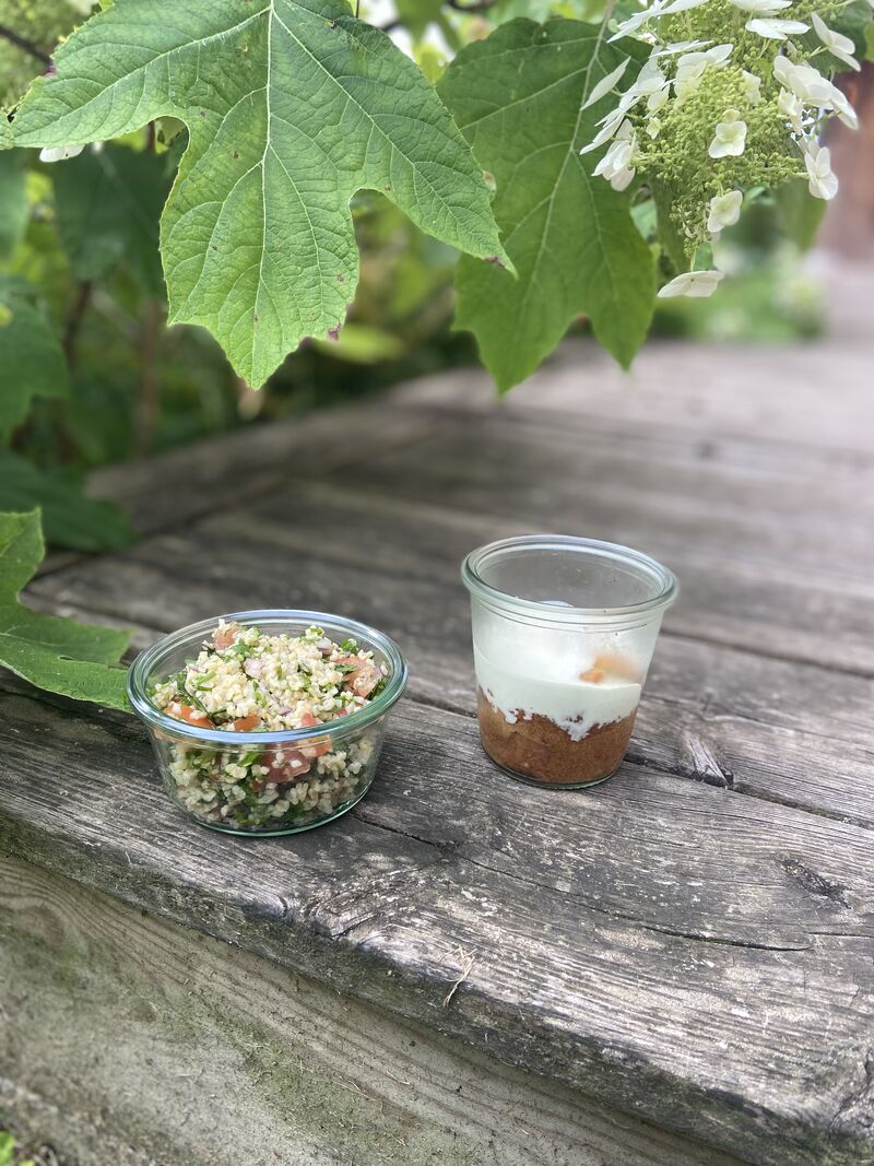 Taboulé libanais et cake courgette fêta
