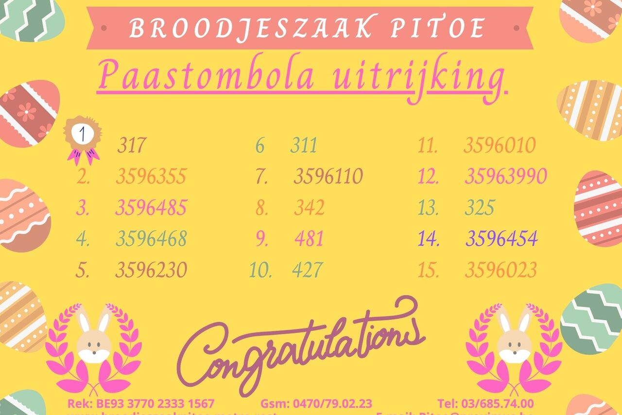 uitrijking Paastombola