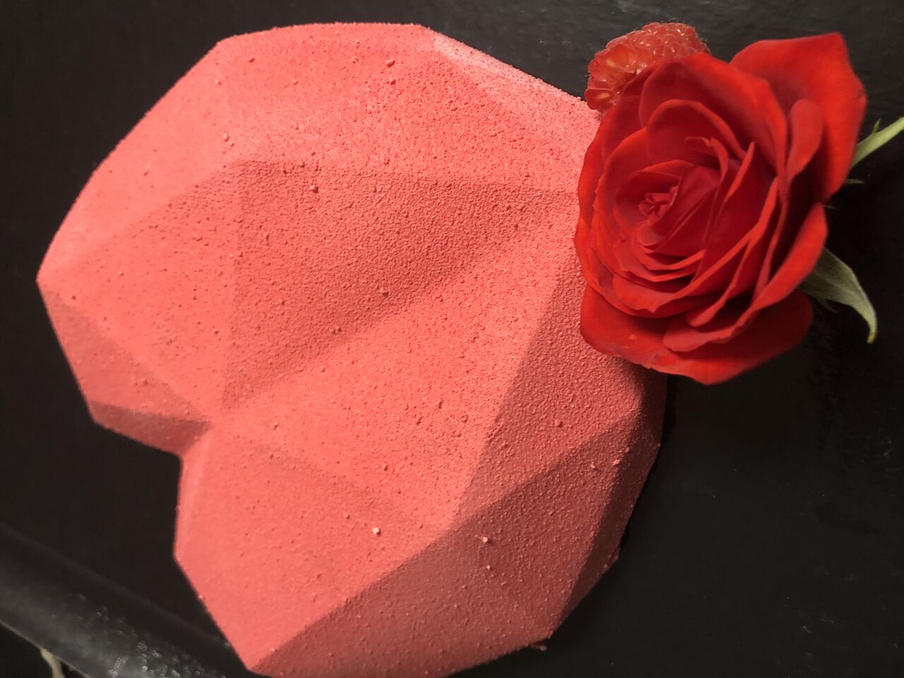 Cœur à partager chocolat blanc framboise rose 