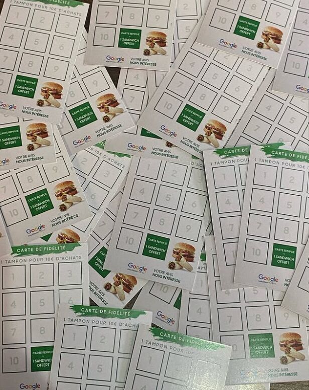 La carte de fidélité à tamponner
