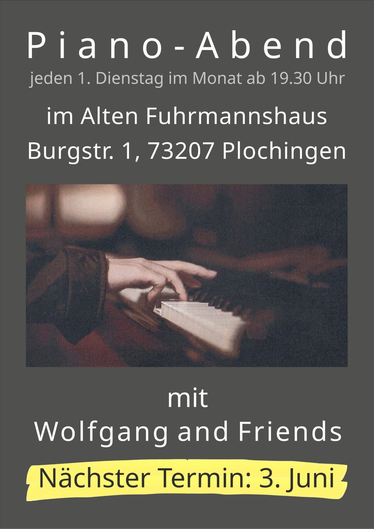 Piano Abend am 03.06.25, ab 19:30 Uhr