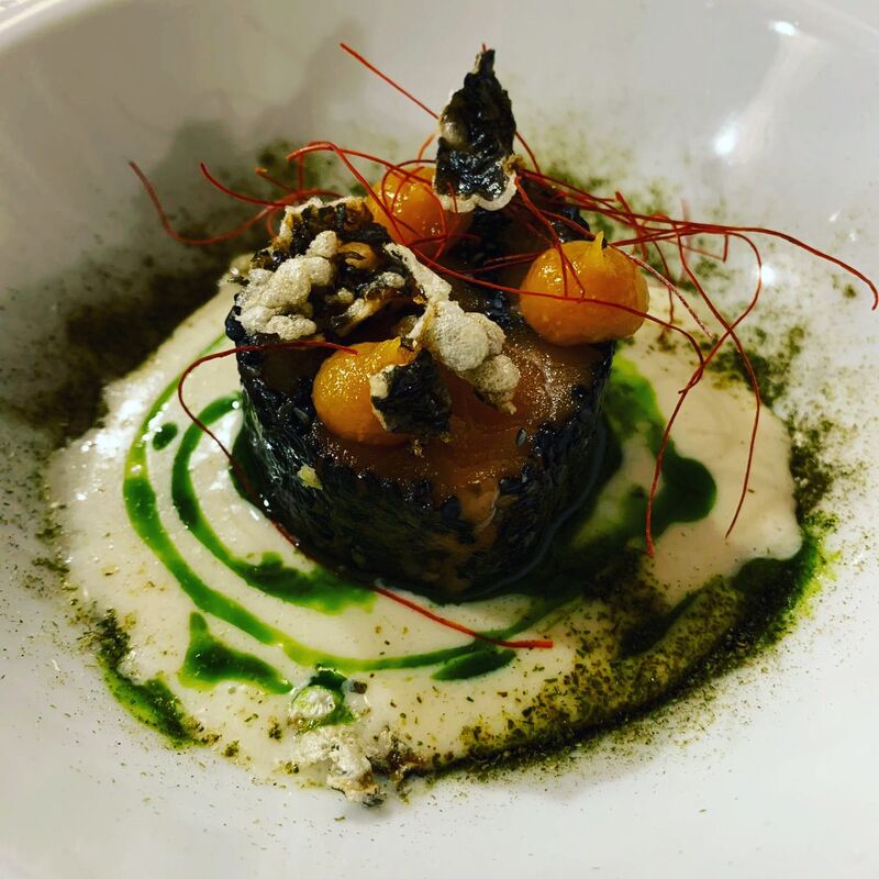 Mosaico di salmone al sesamo nero | Osteria Micheletti Pisa