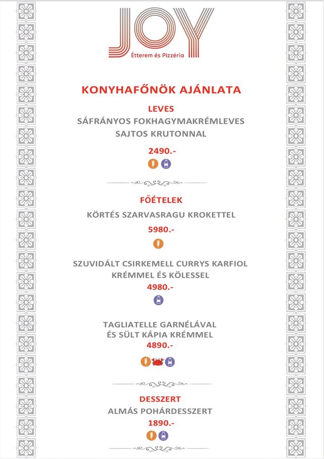 KONYHAFŐNÖK AJÁNLATA