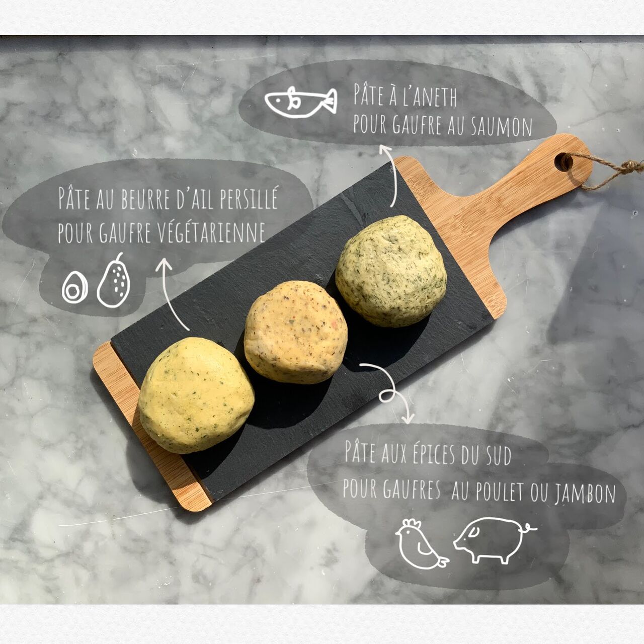 Trois pâtes différentes pour nos gaufres salées