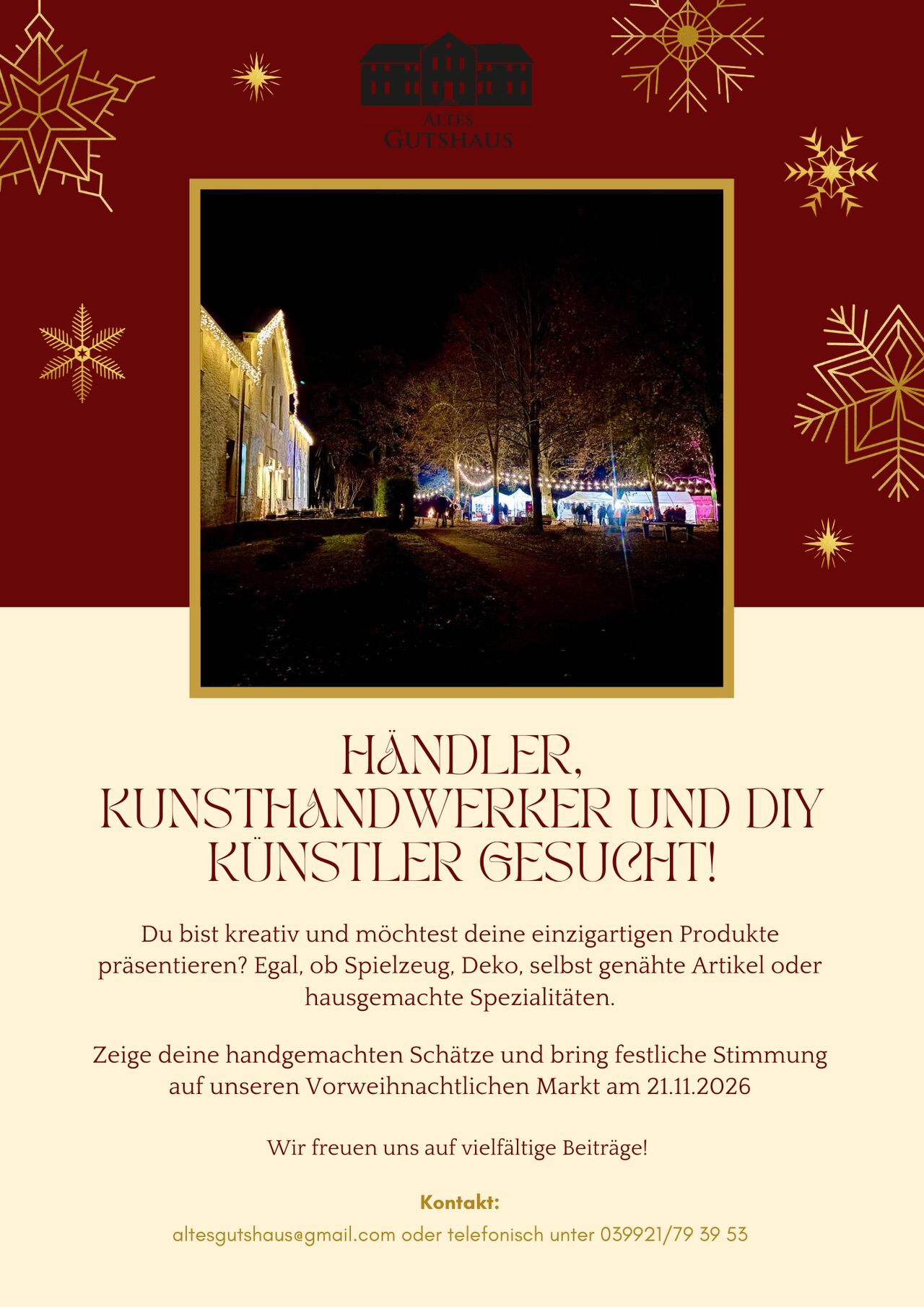 Händler, Kunsthandwerker und DIY-Künstler gesucht!