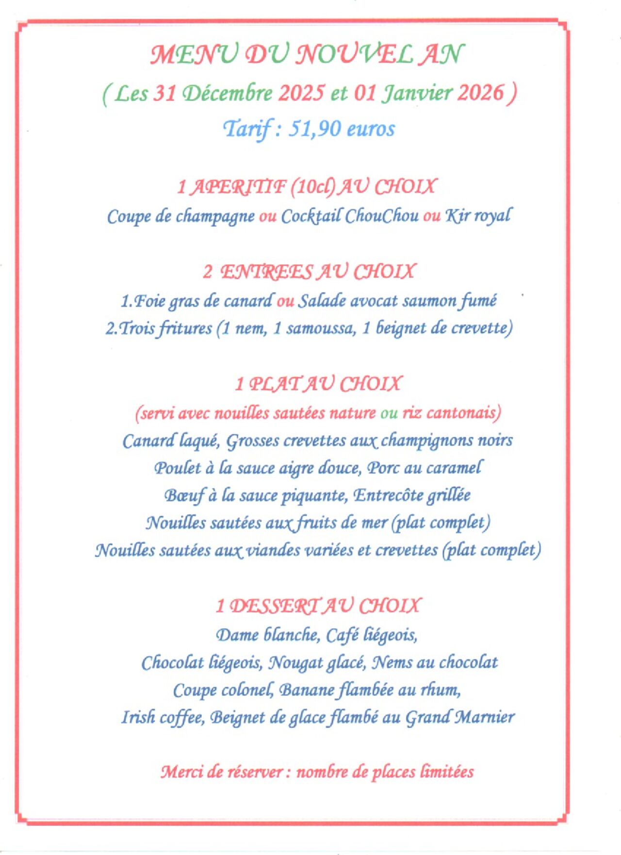 MENU NOUVEL AN