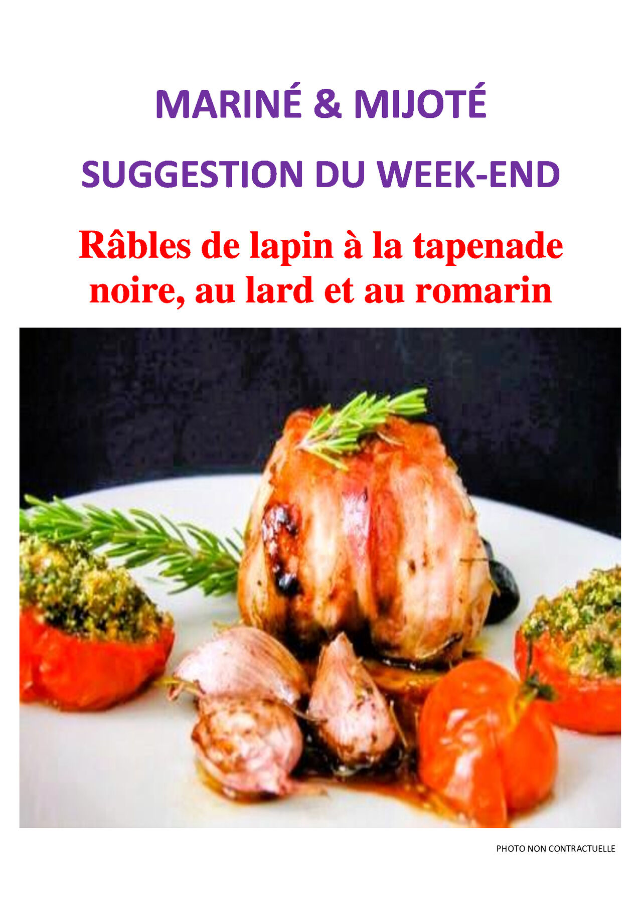 Suggestion pour le samedi 02 et 03 mai 2026