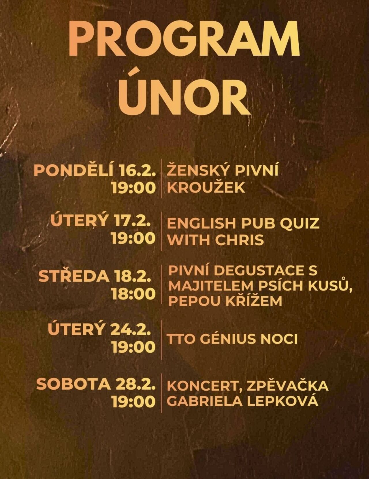Program akcí ÚNOR 2026