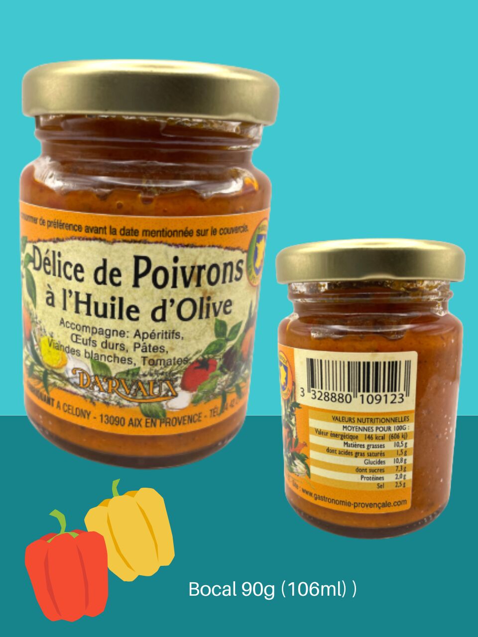 DÉLICE DE POIVRON à l'Huile d'Olive - 90g (106ml)