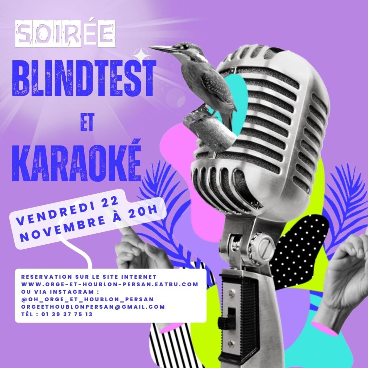 Karaoké le vendredi 22 novembre à 20h