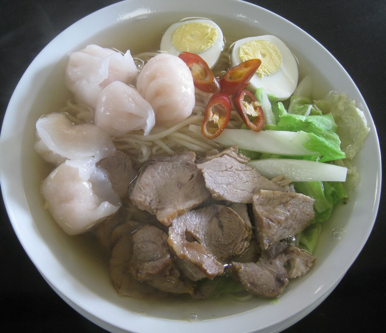 虾饺面 Garnelen-Knödel- Nudeln Suppe