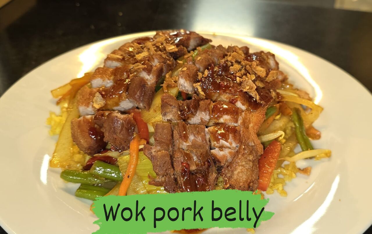 Wok pork belly