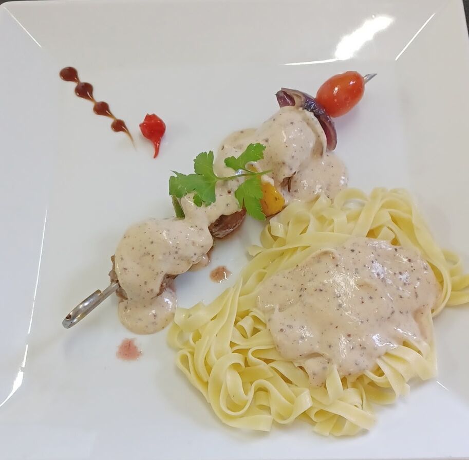 brochette de bœuf sauce moutarde miel 