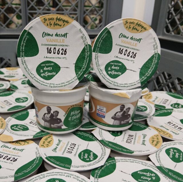 crème dessert vanille fabriqué dans notre ferme avec le bon lait de nos vaches.