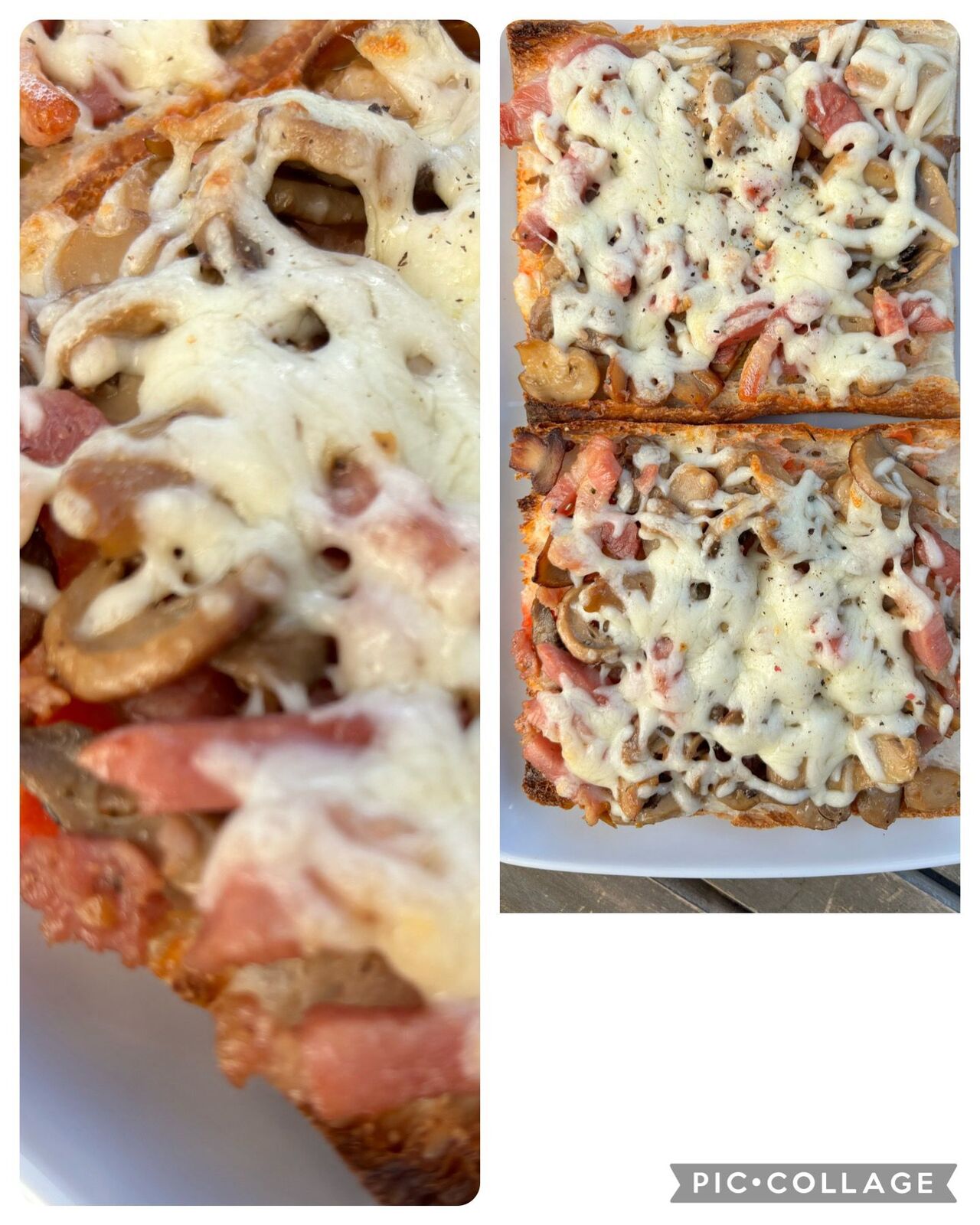 Bacó, xampinyons i mozarrella