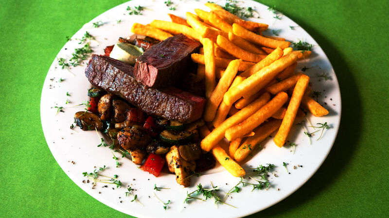Rumpsteak mit Pommes Frites