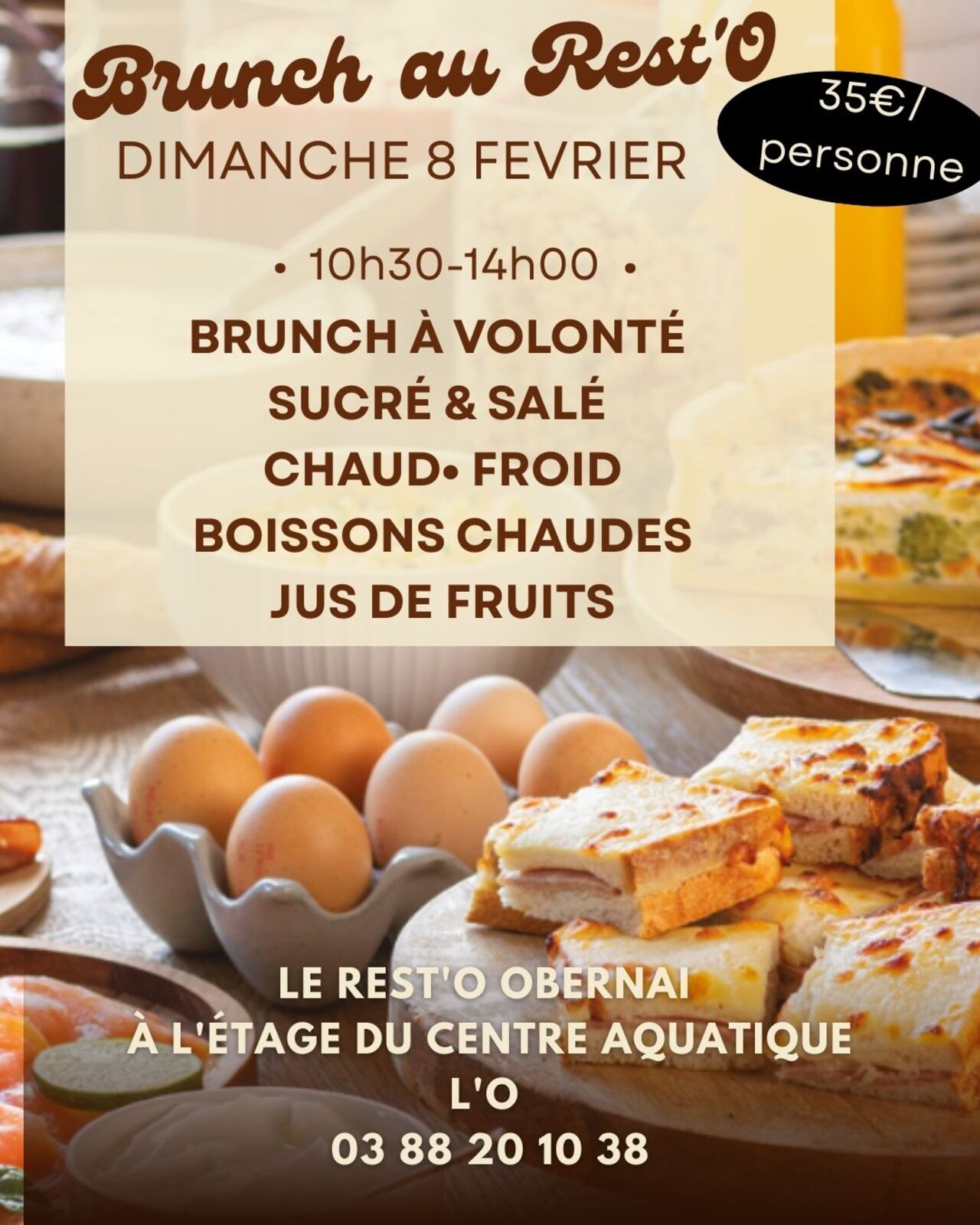 Brunch gourmand. 35 €/personne